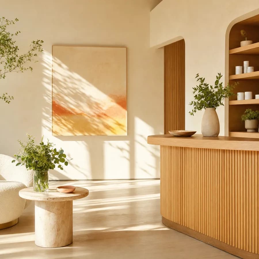 A med spa reception in the morning
